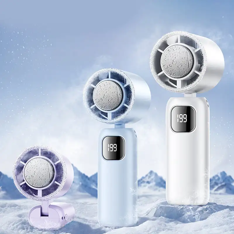 Faltbarer tragbarer Handventilator für den Außenbereich, Mini-Kühlung, wiederaufladbar, 3600 mAh, 199 Stufen, freie Steuerung, Hochgeschwindigkeits-Turboventilator Image