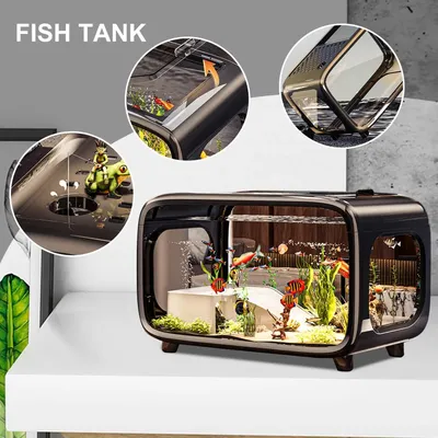 Fish Tank Betta Tank Landscape Aquarium Clear Acrylic Aquatic Animals Container Bowl for Snails Aquatic Planting Landscape