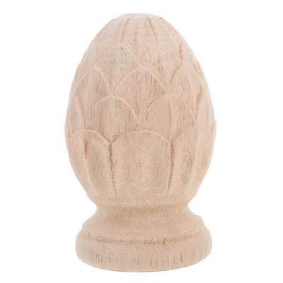 Wooden Pineapple Carving Decorative Column Finials Staircase Fence Post Topper European Style Home Crafts Wood End Caps