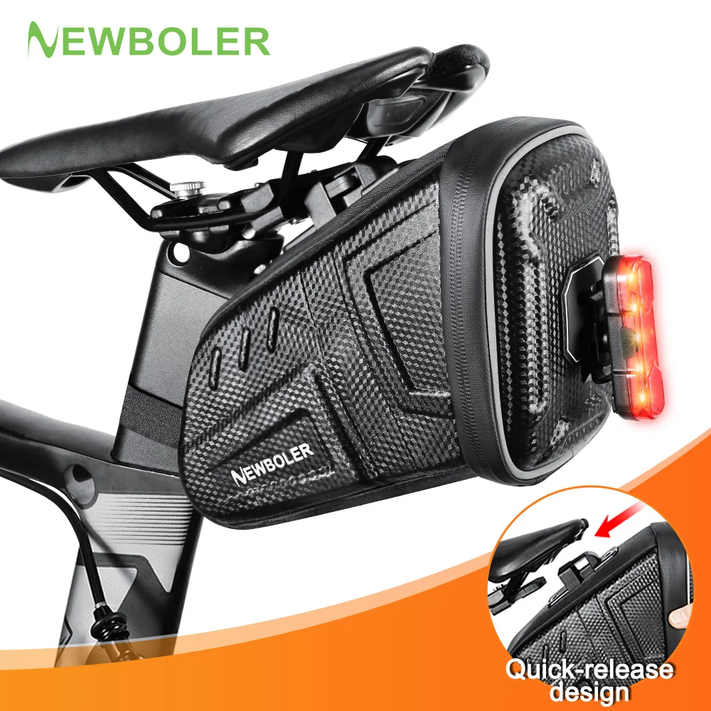 NEWBOLER NEUE Wasserdichte Fahrrad Satteltasche Quick Release MTB Rennrad Satteltaschen Reflektierende Gestreifte Fahrrad Tasche Fahrrad Zubehör Image