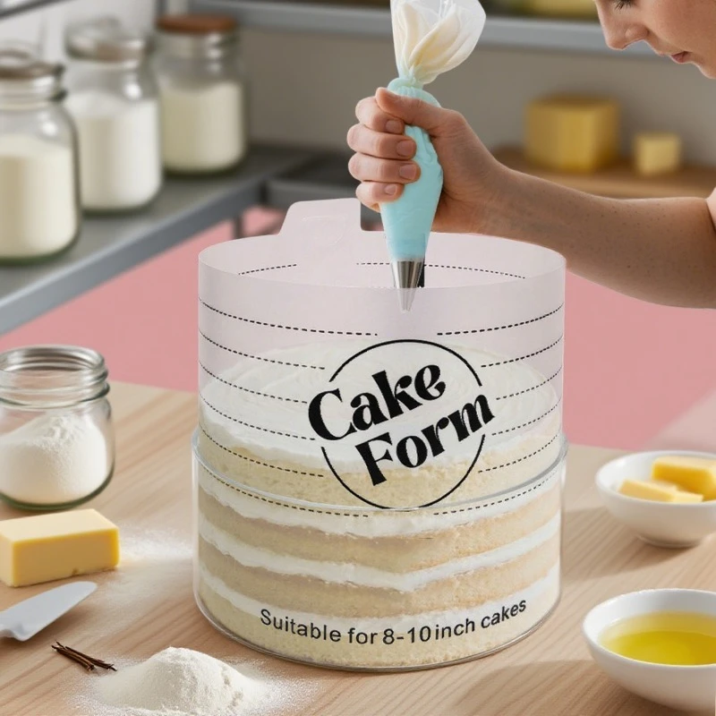 4-10 IN Einstellbare Runde Kuchen Ring Form Versenkbare Fondant Werkzeuge Mousse Kuchen Ring Acryl Kreis Backen Ring Kuchen Dekor werkzeuge Image