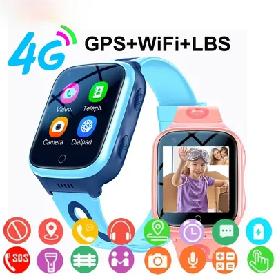4G Smartwatch Kind GPS WiFi HD Videoanruf Tracker Standort SOS Sprachassistent Wecker Multifunktionsuhr Kindertagsgeschenke