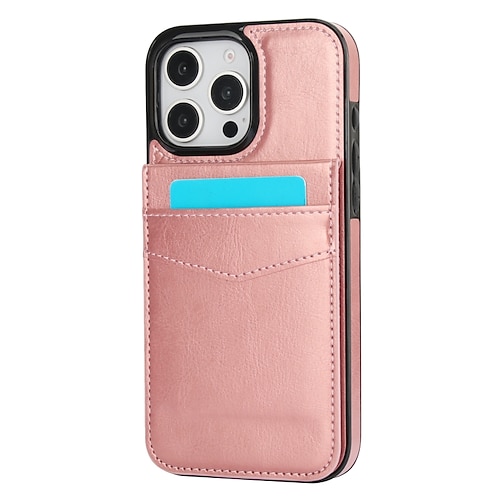 Handy Hülle Handyhüllen Für 16 15 14 Pro Max Plus 16e 13 Mini Rückseite Ständer Kartenfach Stoßfest Retro TPU PU-Leder Image