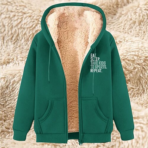 Herren Vollreißverschluss-Kapuzensweatshirt Reißverschluss Kapuzensweatshirt Fleecejacke Fleece Kapuzensweatshirt Aprikose Schwarz Wein Rote Blau Mit Kapuze Einfach Buchstabe Grafikdrucke Image