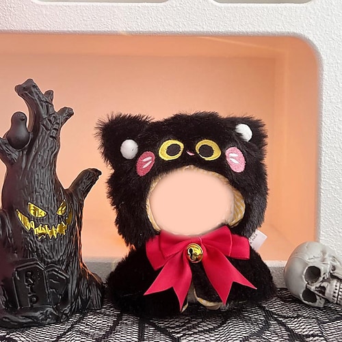 Labubu Puppe Halloween Kürbis Puppenkleidung süße Halloween schwarze Katze Puppe Vinyl Puppe verkleiden