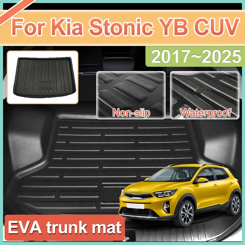 Per Kia Stonic Accessori 2017 ~ 2025 2022 YB CUV KX1 Bagagliaio di Un'auto Pad di Stoccaggio Impermeabile Facile Da Pulire Liner Anti-Slip bagagliaio tappetini