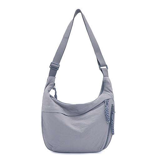 Damenmode, einfarbig, Nylon, Umhängetasche, Hobo-Tasche, wasserdicht, leicht, lässig, Umhängetasche, stilvoll, hochwertig, langlebig, trendige Handtasche für den Alltag