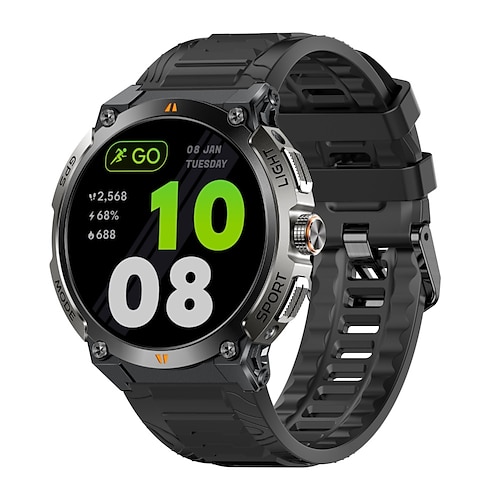 AK17G Smartwatch 1.43 Zoll Smartwatch Fitnessuhr Bluetooth Temperaturüberwachung Schrittzähler Aktivitäts-Tracker Kompatibel mit Android iOS Damen Herren GPS Langer Standby Freisprechanrufe IPX-8 Image