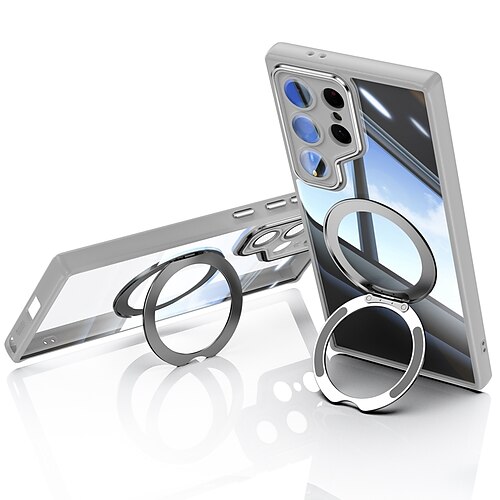 Handy Hülle Handyhüllen Für Samsung Galaxy S25 Ultra S24 Ultra S23 Ultra S24 FE Rückseite Magnetisch Ständer Stoßfest Rüstung TPU Image