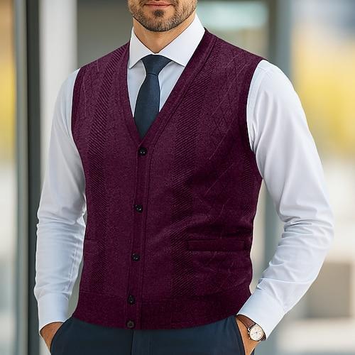 Herren Pullover Kleid Pullover Strickjacke Strickpullover Gerippt Stricken Normale Oberteile Gestrickt Gerippt Einfach V Ausschnitt Mode Schals Lässig Alltagskleidung Bekleidung Herbst Winter