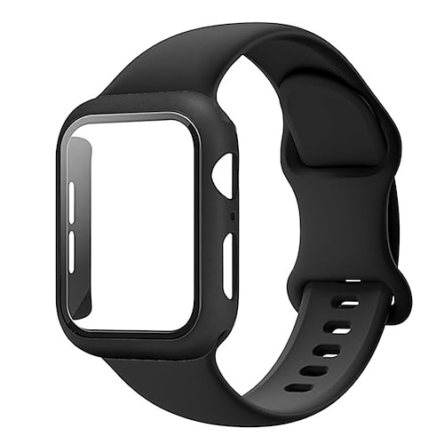 Sportarmband Moderne Schnalle Kompatibel mit Apple Watch Armband 38mm 40mm 41mm 42mm 44mm 45mm 49mm mit Hülle Damen Herren Stoßfest Silikon Ersatzarmband für iwatch Ultra 2 Series 9 8 7 SE 6 5 4 3 2 1 Image