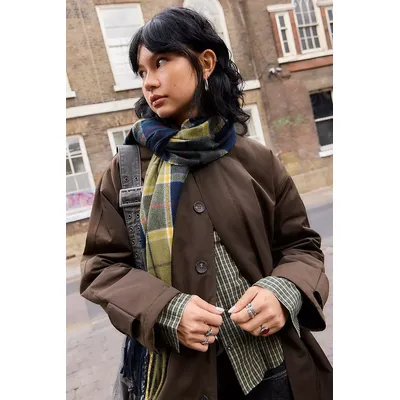 UO Helena Check Woven Scarf - Green at Urban Outfitters
