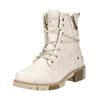 Schnürstiefelette MUSTANG SHOES "Mustang Shoes Stiefelette Lederimitat/Textil", Damen, Gr. 41, weiß (ivory), Lederimitat, Textil, casual, Schuhe
