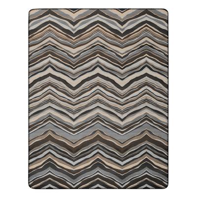 Wohndecke BIEDERLACK "Wildline mit geketteltem Zierstich", grau (anthrazit, natur), B:150cm L:200cm, Baumwolle, Polyacryl, Polyester, Wohndecken, Made in Germany Image