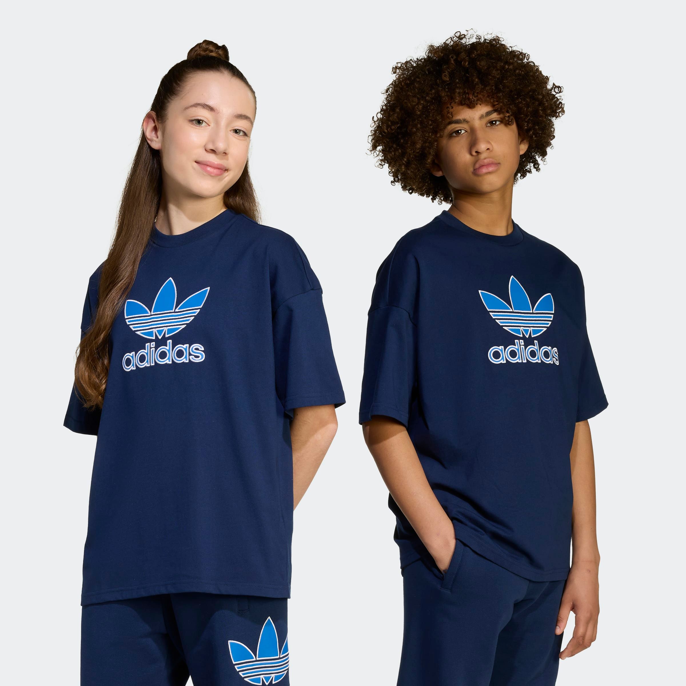 T-Shirt ADIDAS ORIGINALS "TEE", Kinder, Gr. 158, blau (night indigo, blau), Obermaterial: 100% Baumwolle, Sportlich, Shirts Image