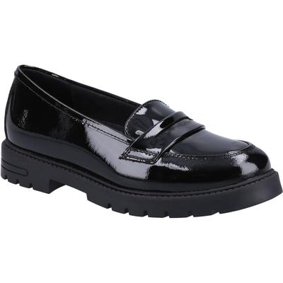 Hush Puppies Hazel Patent SNR Mädchenschwarze Slipper Aus Leder Image