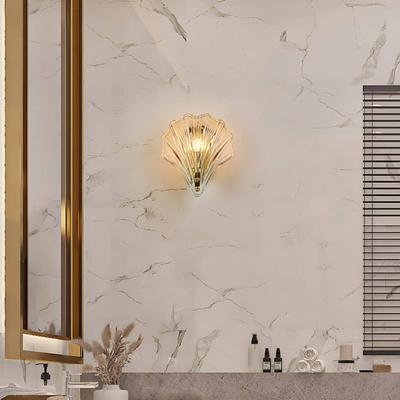 Searchlight Wandlampe Shell, dimmbar, creme / amber, für Badezimmer, Glas, Wandleuchte, Wandlampe Bad Image
