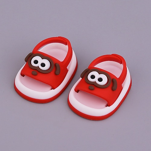 1 paire de chaussures de poupée pour poupée de 17 cm, mini chaussures mignonnes, accessoires pour poupées de 17 cm, série assise debout, chaussures de pluie en silicone (sans poupée)