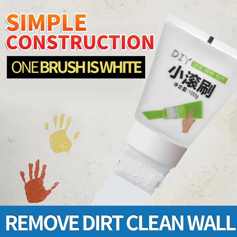 100g Weiß Rosa Wand Kleine Roller Pinsel Farbe Innenwand Reparatur Haushalt Wand Graffiti Reparatur Umweltschutz Farbe