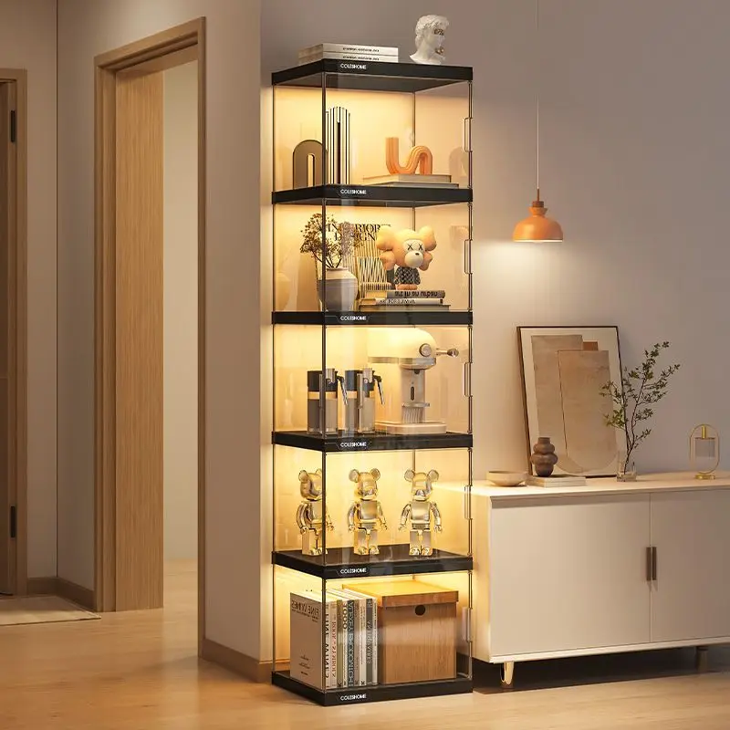 Bücherregal, Vitrine mit Tür, staubdicht, Bücherregal, Aufbewahrung, Gitterschrank, transparentes Figurenaufbewahrungsmodell Image