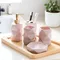 Ensemble de 4 pièces en céramique pour salle de bain, fournitures de salle de bain, ornements pour cadeau, tasse de bain de bouche, brosse à dents, ensemble de tasses, accessoires de toilette