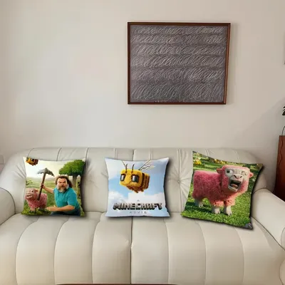 1 Stück Film A M MiniCraft Niedliches dekoratives bedrucktes Kissen, Suite Home Sofa, Wohnzimmer Büro Auto, nordischer einfacher Kissenbezug Image