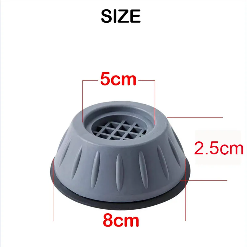 4pcs Anti Vibration Feet Pads Rubber Mat Slipstop Silent Dampers Stand Universal Washing Machine Refrigerator Furniture Foot Pad