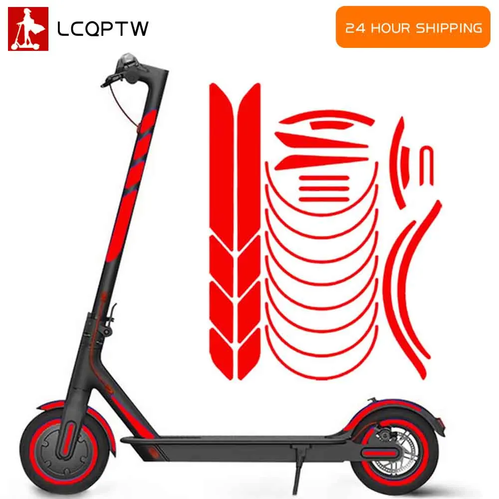 1Set Warnung Reflektierende Aufkleber für Xiaomi M365 Pro 1S Rad Aufkleber Reflektierende Reifen Applique Band Nacht Sicherheit Abdeckung zubehör Image