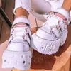 Haken Schleife Punk Turnschuhe Plattform Rock Gothic Dark Stil Y2k Runde Kappe Dicken Boden Neue Gemischte Farbe Lace-Up frauen Schuhe Mode
