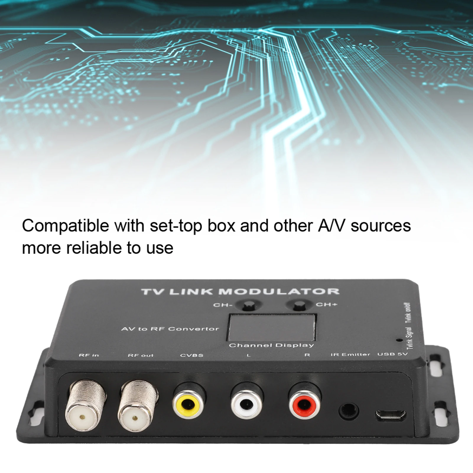 IR Extender Adapter TM70 UHF TV LINK Modulator AV zu RF Konverter IR Extender mit Kanal Display Modulator AV zu RF Konverter Image