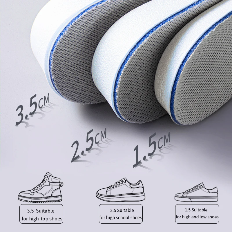 1 Paar unsichtbare Einlegesohlen zur Erhöhung der Höhe für Schuhe, atmungsaktiv, bequem für Füße, Damen- und Herrenschuhe, Fersenlift, orthopädische Pflegepads