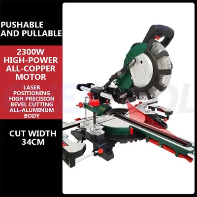 Portable High Precision Tiltable Miter Saw,Multifunctional 45 Degree Angle Cutting Saw,Sliding Wood Miter Saw,With Laser LED