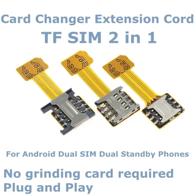 SIM-Extender-Kartenleser Micro SD Hybrid Double Dual-Sim-Karte Nano Sim 2-in-1-Verlängerungsadapter für Samsung Xiaomi Huawei