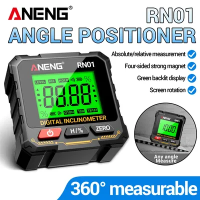 ANENG RN01 Protractor 360 Degree Mini Angle Gauge Magnetic Inclinometer Level Angle Finder Electric Slope Gauge Angle Cube Level