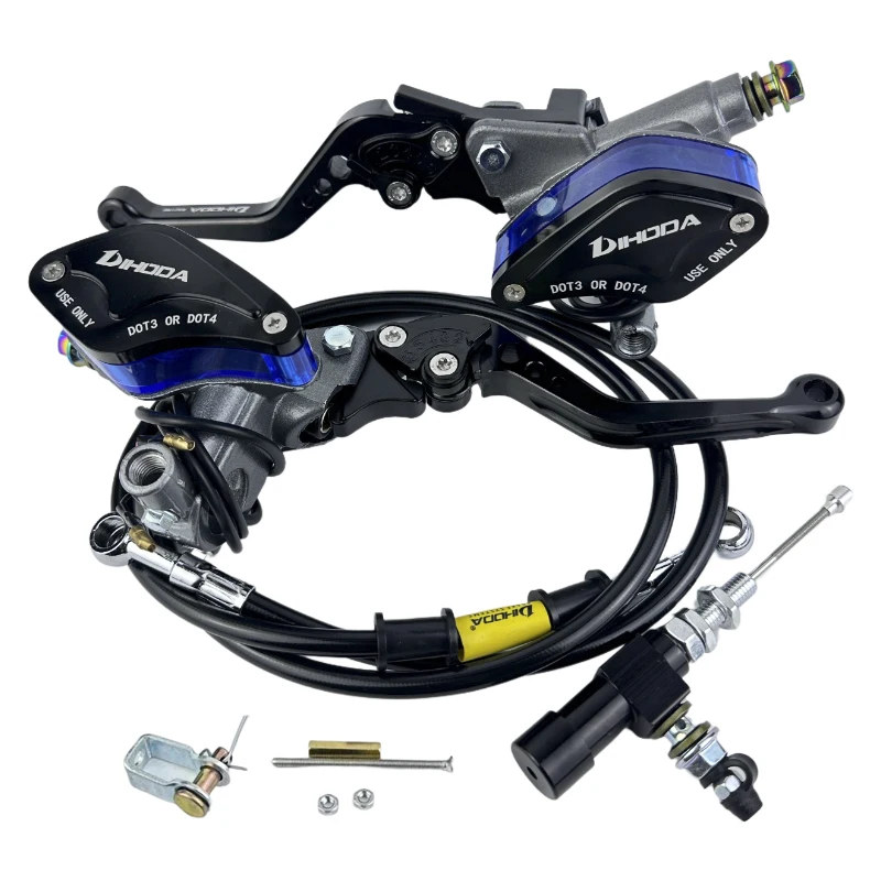 Hydraulische Kupplung Kit Für Motorrad Kolben 14mm 12,7mm CNC Bremse Grau Körper Pumpe Hauptzylinder Universal 7/8'' Zubehör Image