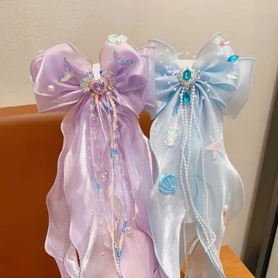 Süße Quaste Band Schleife Haars pange für Mädchen Prinzessin geflochtene Haars pangen Kinder Haars pange Haarnadel Griff Mode Haarschmuck Image