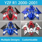 Per Yamaha YZF R1 2000 2001 Kit carenatura vestito YZFR1 00 01 Aftermarket ABS parti del corpo del motociclo in plastica Set completo carenature