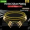 One Pair 7N OCC Silver Plated HiFi Speaker Cable HI-FI High-end Amplifier Loudspeaker Cables Banana Spade Plug Wire Line