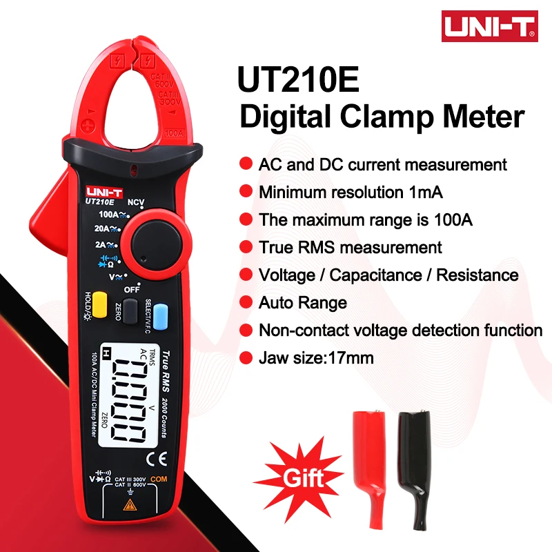 UNI T UT210E UT210D Цифровой измеритель зажима измерительный ток тока переменного тока испытание диода сопротивления напряжения