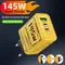 145W Fast Charger 3 Ports Type-C USB Quick Charging Mobile Phone Charger US/EU/UK Plug Wall Charger Adapter For IPhone Samsung