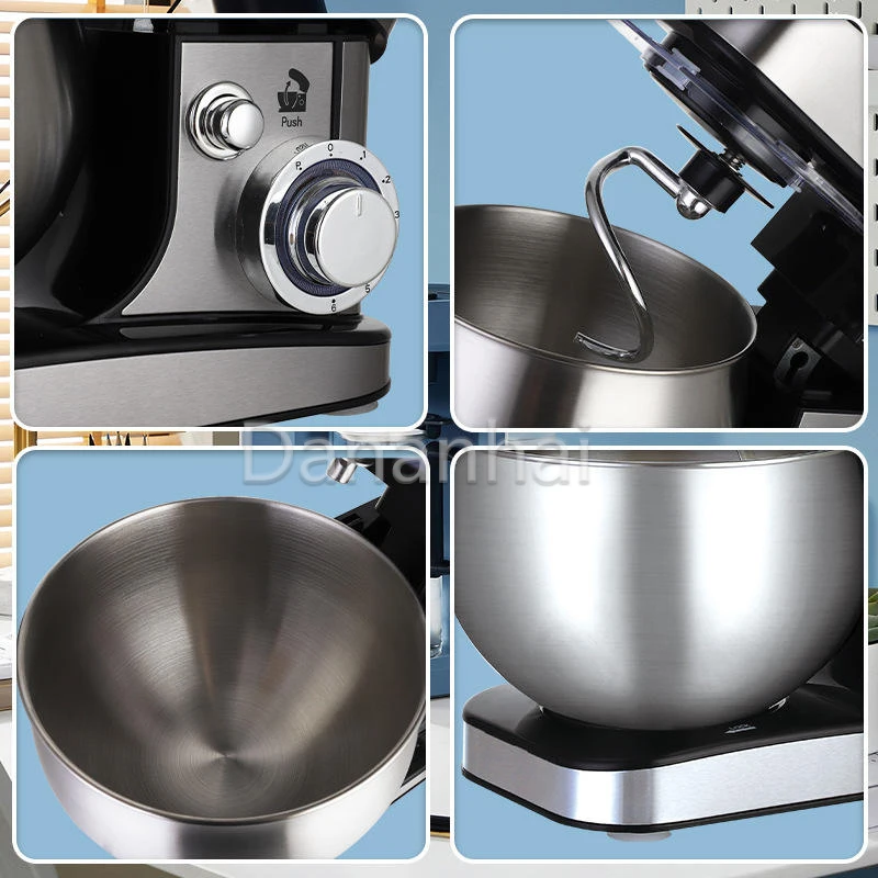 Household Small Fully Automatic Kneading Machine, Metal Egg Beater, Multifunctional Dough Mixer
