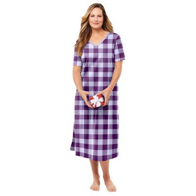 Plus Size Women's Long Print Sleepshirt by Dreams & Co. in Lilac Grape Buffalo (Size M/L) Nightgown