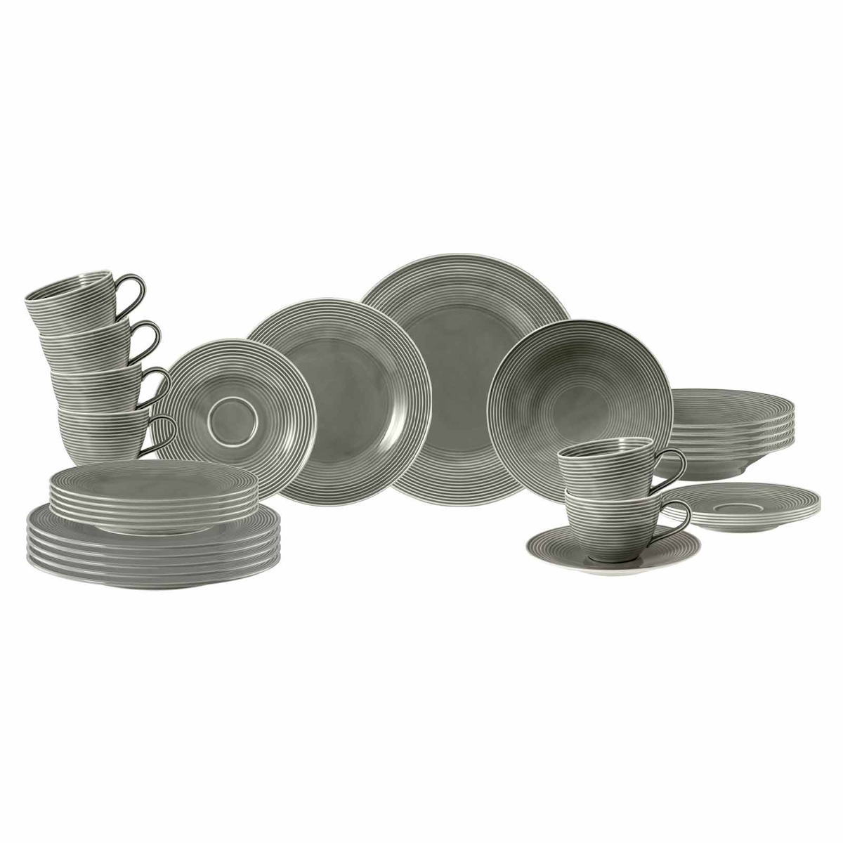 Seltmann Weiden Beat Color Glaze Kombiservice 30-teilig - Perlgrau Image