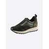 Sneaker HEINE, Damen, Gr. 39, khaki, oliv, gemustert, Leder, Rindsleder, Glattleder, Synthetik, modisch, Schuhe