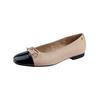 Ballerina PAUL GREEN "Paul Green Ballerinas Leder", Damen, Gr. 37,5, schwarz (schwarz, beige), Leder, casual, Schuhe