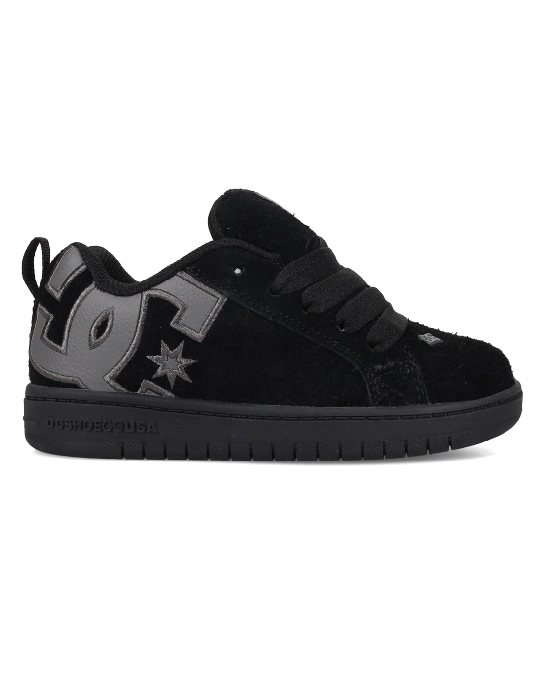 Sneaker DC SHOES "Court Graffik Se", Kinder, Gr. 2,5(33,5), schwarz (schwarz, schwarz, grau), Obermaterial:87, 6% Leder, 12% Synthetik, 0, 4% Polyester;, Schuhe Sneaker