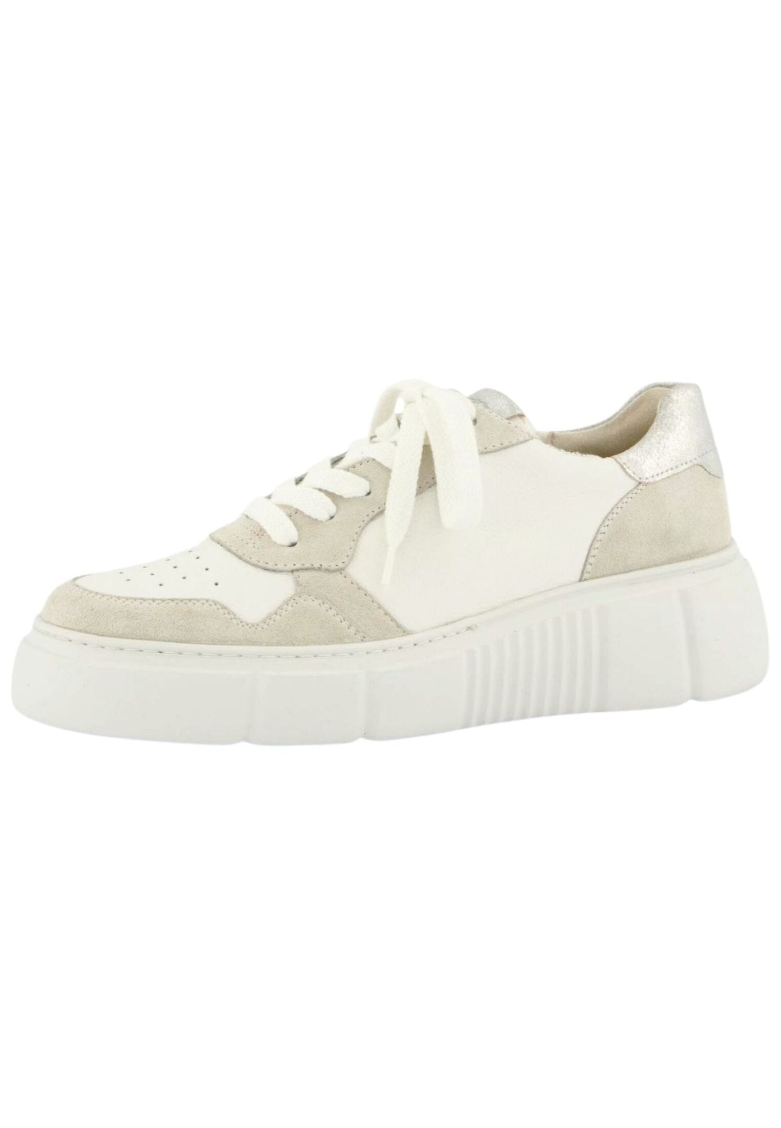 Sneaker PAUL GREEN "Paul Green Sneaker Leder", Damen, Gr. 40, weiß kombi, Leder, Schuhe Sneaker