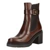 High-Heel-Stiefelette NERO GIARDINI "Nero Giardini Stiefelette Leder/Textil", Damen, Gr. 38, braun (dunkelbraun), Leder, Textil, casual, Schuhe
