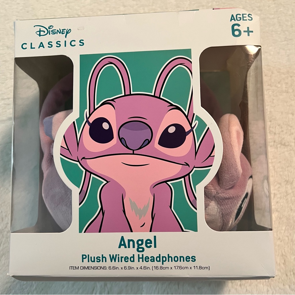 Disney Headphones | Disney Lilo & Stitch Angel Plush Wired Headphones #6b | Color: Pink/Purple | Size: Os