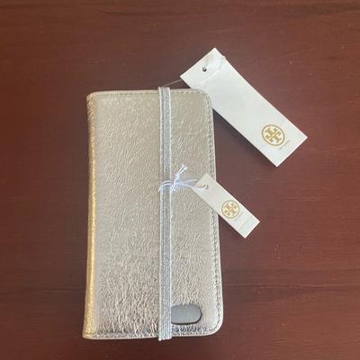 Tory Burch Accessories | Tory Burch Silver Metallic Scallop T Folio Case For Iphone 6 Nwt | Color: Blue/Silver | Size: Os